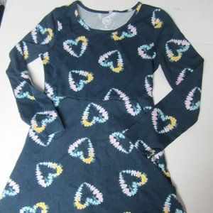 Wonder Nation Navy blue with hearts dress long sleeves and side pockets
